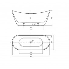 Ванна акриловая Cersanit ZEN DOUBLE 182X71, с сифоном и хромированным донным клапаном click-clack, белый глянец