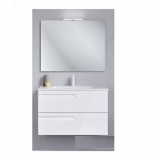 Комплект мебели Royo Vitale C0072598 тумба с раковиной (125622+123343) подвесная 80 см белый + зеркало с LED подсветкой (121517+123395)