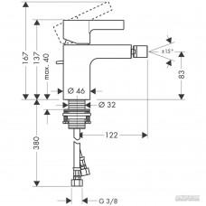 Змішувач для біде Hansgrohe Metris S 31261000