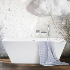 Ванна зі штучного каменю PAA Quadro Wall VAQUA/00 160х75см, пристінна, білий глянець