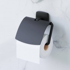 Тримач для туалетного паперу Am.Pm Gem A90341422 з кришкою, чорний матовий