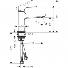 Змішувач для раковини Hansgrohe Metropol 32500670 чорний