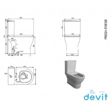 Унитаз-компакт DEVIT Fresh 3110120 безободковый с тонкой крышкой soft close