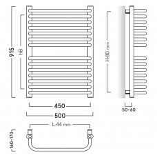 Полотенцесушитель водяной Instal Projekt Standard 3D STD-50/90 915х500 мм белый