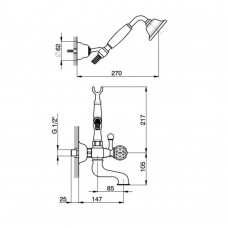 Смеситель для ванны Devit Charlestone CN60012102G