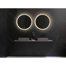 Зеркало Luxury Wood Perfection Slim с подсветкой LED, дуб натуральный, сенсорная кнопка-димер, 650х650мм