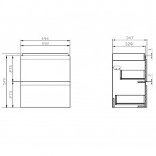 Тумба с раковиной Cersanit Moduo Slim СЕТ B02 50 см белый