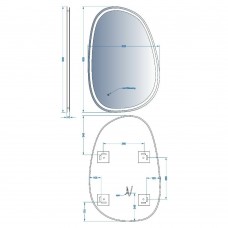 Дзеркало Devit Style 5416090 Асиметричне дзеркало з LED підсвіткою та тачсенсором 628x928 мм