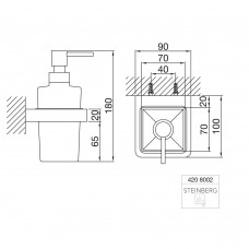 Дозатор для жидкого мыла Steinberg 4208002 Серия 420 с держателем хром/черный
