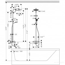 Душова система Hansgrohe Crometta 27320000 Showerpipe з термостатом