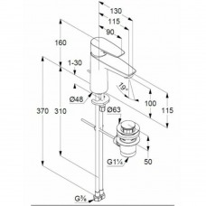 Змішувач для раковини Kludi Pure&Solid 342900575