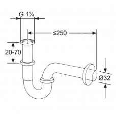 Сифон для раковины трубный Kludi Standard 1025005-00