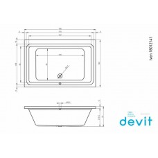 Ванна акриловая Devit Iven 18012141 180х120 см с ножками