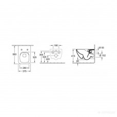 Унитаз подвесной Villeroy&Boch Venticello 4611RS01 с сиденьем Soft Close, QuickRelease 9M79S101