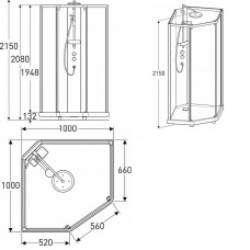 Душова кабіна IDO Showerama 10-5 Comfort 558.473.00.1 100х100 см профіль білий/прозоре скло з піддоном
