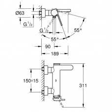 Смеситель для ванны Grohe Plus 33553DC3