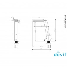 Змішувач для раковини Devit Linea 150W1246B