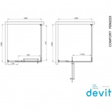 Душова кабіна Devit Comfort FEN2223 100х100 см профіль хром/прозоре скло
