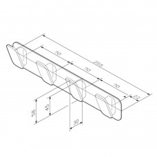 Планка з гачками Am.Pm Inspire 2.0 A50A35900 4 гачки хром