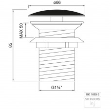 Донный клапан для раковины Steinberg 1001693S черный матовый