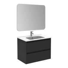 Комплект мебели Primera Sansa C0074265 тумба с раковиной 60 см антрацит + зеркало