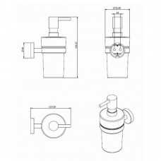 Дозатор для жидкого мыла Langberger Basic 2122821A с держателем хром/белый