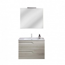 Комплект мебели Royo Vitale С0072388 тумба с раковиной (125626 + 123343) 80 см светло-серый + зеркало с LED подсветкой (121517 + 123395)