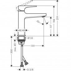 Змішувач для раковини Hansgrohe Metropol 74507000