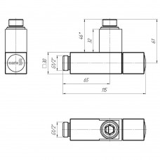Комплект кутових кранів Маріо 4820111353217 квадратний корпус, колір хром