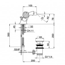 Смеситель для биде Devit Charlestone CN60155002B