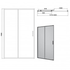 Душевые двери Devit Art FEN3540B 120х190 см раздвижные