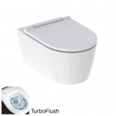 Унітаз підвісний Geberit ONE 500.201.01.1 TurboFlush із сидінням Soft Close, декоративна накладка біла