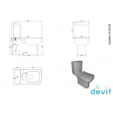 Унітаз-компакт Devit Comfort 3110123 сидінням Soft Close, quick-fix