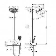 Душова система Hansgrohe Pulsify Showerpipe 24240000 з термостатом