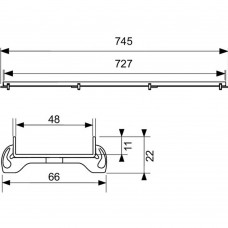 Решетка для душевого канала TECE Drainline Plate 600870 800 мм  под плитку