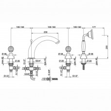 Смеситель для ванны Devit Charlestone CN60026179