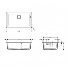 Кухонна мийка під стільницю Graphiteblack Hansgrohe (S510-U660) 43432170