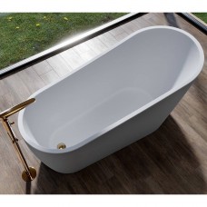 Ванна акрилова Cersanit Zen 167х72 см, із сифоном та хромованим донним клапаном click-clack, білий глянець