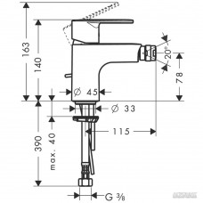 Змішувач для біде Hansgrohe Talis Е2 31622000