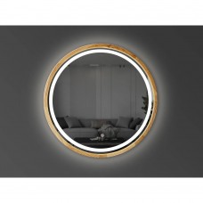 Зеркало Luxury Wood Perfection Slim с подсветкой LED, дуб натуральный, сенсорная кнопка-димер, 650х650мм