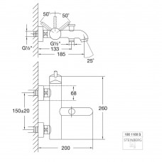 Смеситель для ванны Steinberg Серия 100 (1001100S)