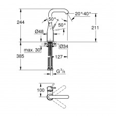 Змішувач для раковини Grohe Essence 24177KF1 L чорний