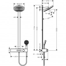 Душова система Hansgrohe Pulsify Showerpipe 260 2jet 24240700 з термостатом