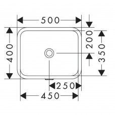 Раковина прямокутна Hansgrohe Xuniva Q 60154450 450x350 мм під стільницю, з переливом, білий