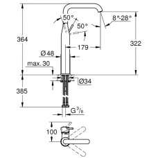 Смеситель для раковины Grohe Essence 24170GL1 XL золото