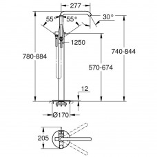 Смеситель для ванны Grohe Essence 25248GL1 напольный, золото