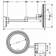 Косметическое зеркало Hansgrohe AddStoris 41790340 с LED подсветкой черный хром