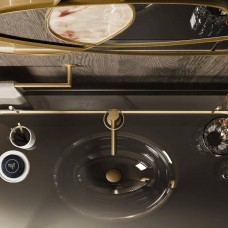 Смеситель для раковины высокий Gessi Annelo, Brushed Brass PVD