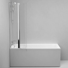 Шторка для ванны AM PM Gem WU90BS-D3W5-140CT 80х140 см, распашная с неподвижной стенкой, профиль хром, стекло прозрачное
