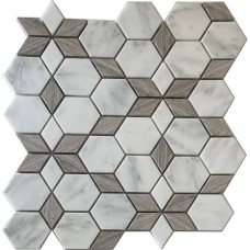 Мозаїка Mozaico de lux SPTH2840-207R-8 Grey Marble Glass 28,8х25,0 см
